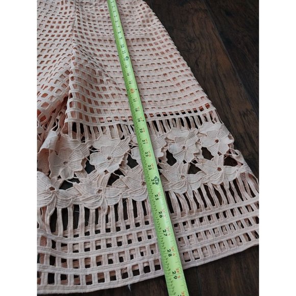 Endless Rose Zoe Peach Crochet Lace Cropped Pants Women's Sz M - Picture 12 of 12